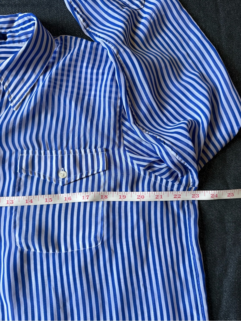 Chaps slightly sheer striped blouse, size XL, perfect with denim or trousers - Picture 5 of 6